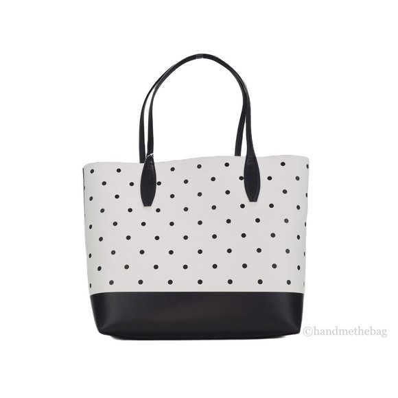 NEW Kate Spade X Disney Minnie Mouse & Figaro Tote Bag White Polka Dot Leather - Picture 9 of 11